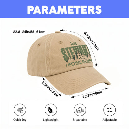 Team Your Name Lifetime Member Mountain Cap STEWART 13K1 C58PF