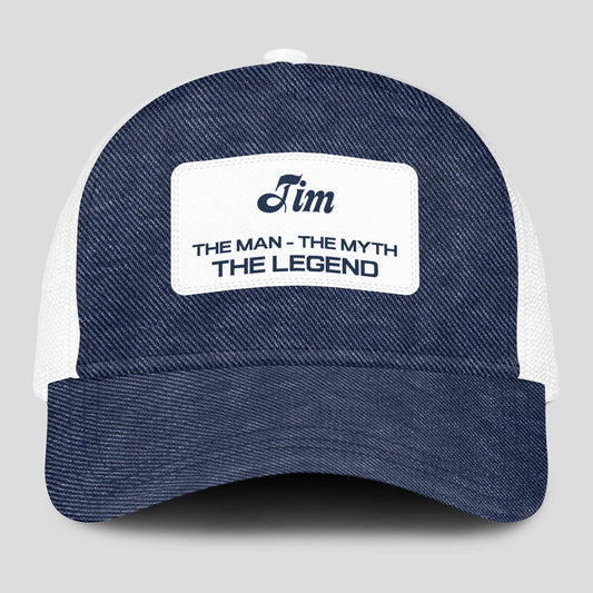 The Man The Myth The Legend Blue Denim Mesh Cap TIM 13K1 C194PF