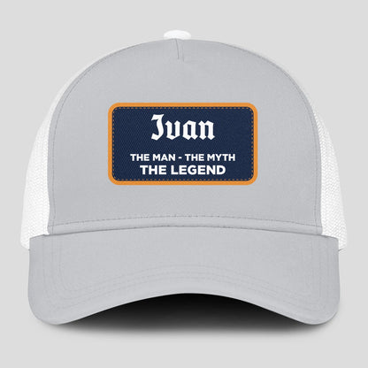 The Man The Myth The Legend Gray Mesh Cap IVAN 13K1 C204PF