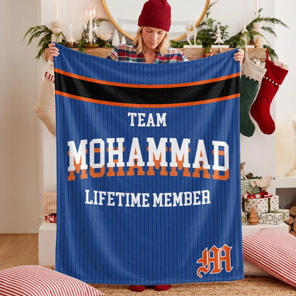 Team Your Name Lifetime Member Basketball Fleece Blanket MOHAMMAD 13K1 BK47