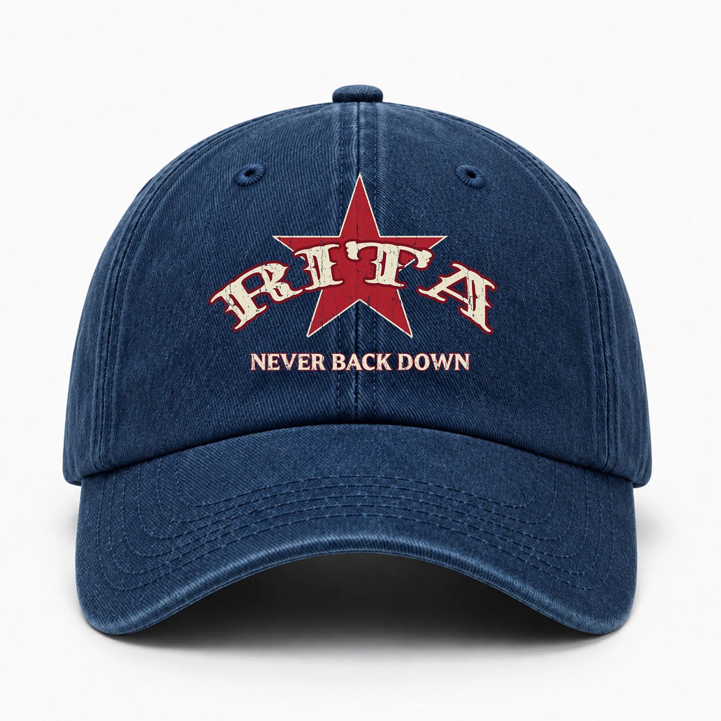 Never Back Down Western Blue Denim Cap RITA 13K1 C61PF