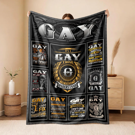 GAY Personalized Blanket | Custom Name Cozy Throw Gift 13K5-BK2
