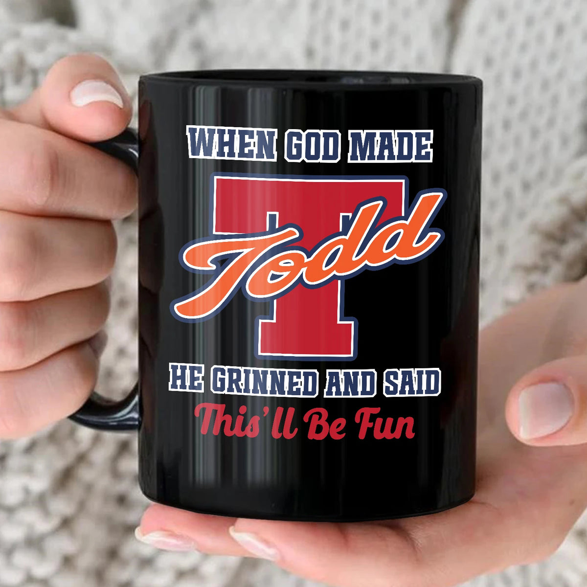 When God Made Your Name Personalized Baseball Mug TODD 13K1 MG07