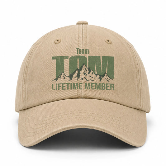 Team Your Name Lifetime Member Mountain Cap TOM 13K1 C58PF