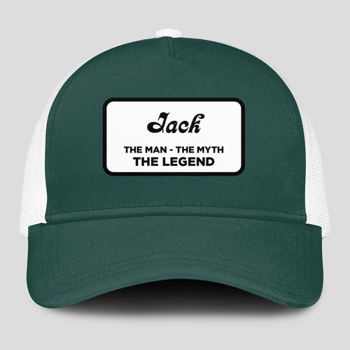 The Man The Myth The Legend Green And White Mesh Cap JACK 13K1 C198PF