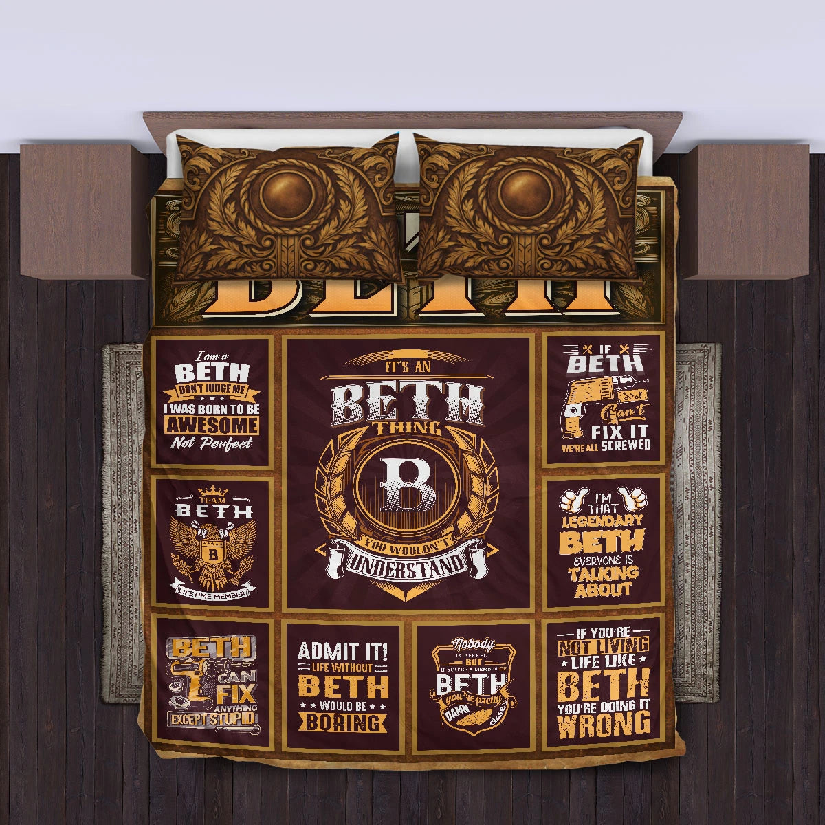 BETH Limited Edition Personalized Bedding Set 13K1-BS3