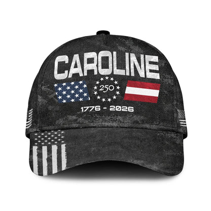 CAROLINE 13K1-C13PF 250th Anniversary Patriotic Baseball Cap 1776–2026
