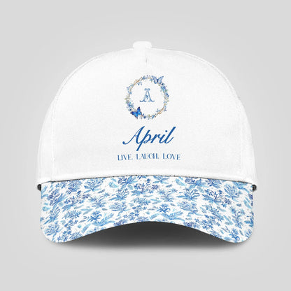 Live Laugh Love Blue Flowers Cap APRIL 13K1 C50PF