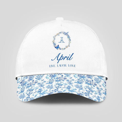 Live Laugh Love Blue Flowers Cap APRIL 13K1 C50PF