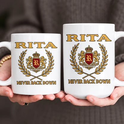 Never Back Down Royal Mug RITA 13K1 MG22