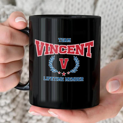 Team Your Name Lifetime Member Sporty Mug VINCENT 13K1 MG09