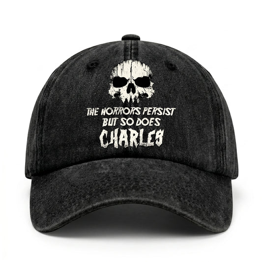 The Horrors Persist But So Does Your Name Cool Skull Washed Cap CHARLES 13K1 C134PF