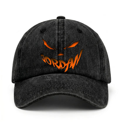 Your Name Jack O' Lantern Halloween Washed Cap JORDAN 13K1 C100PF