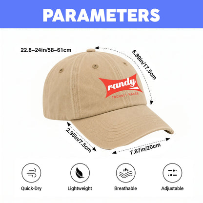 Trouble Maker Red Logo Washed Cap RANDY 13K1 C78PF