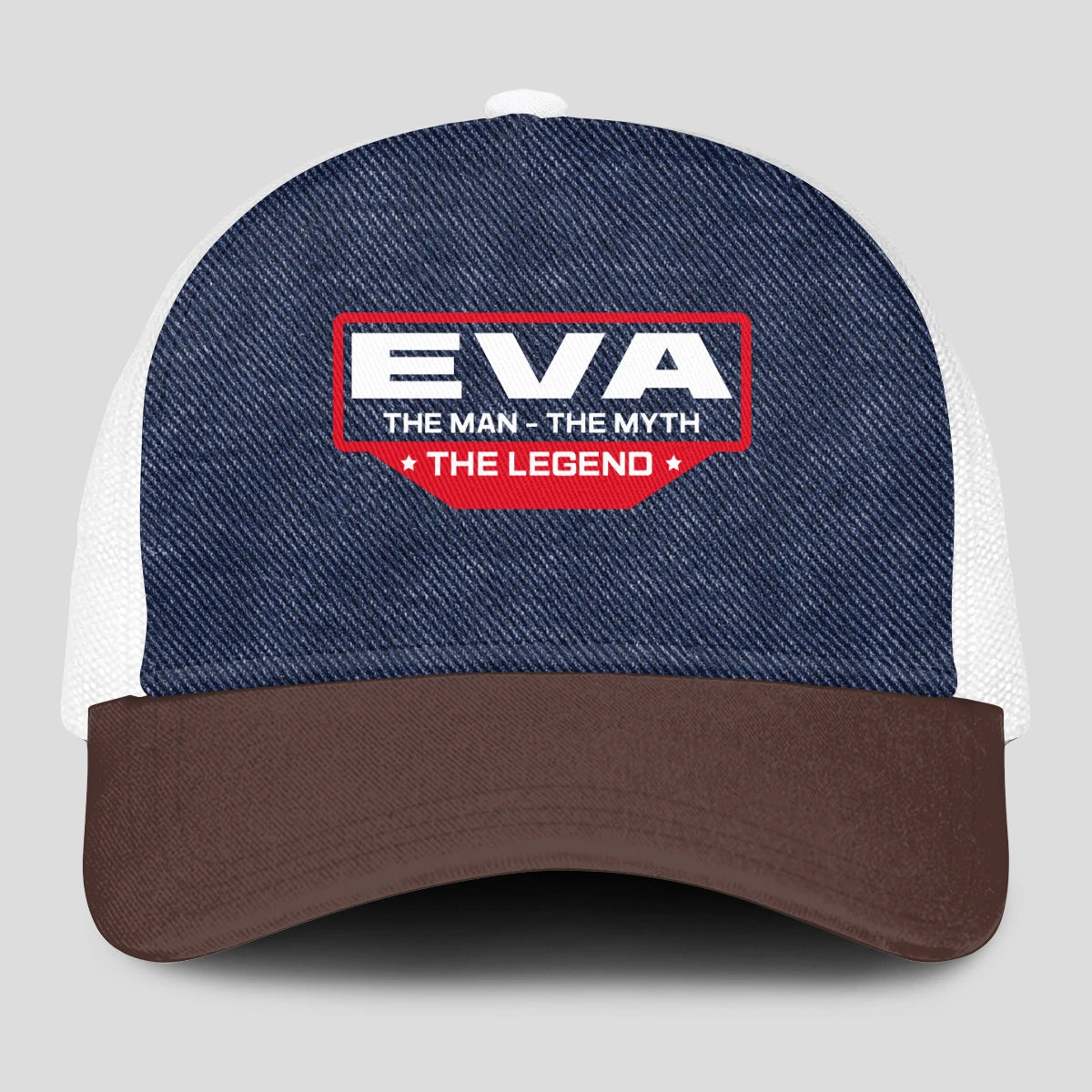 The Man The Myth The Legend Navy Brown And White Mesh Cap EVA 13K1 C200PF