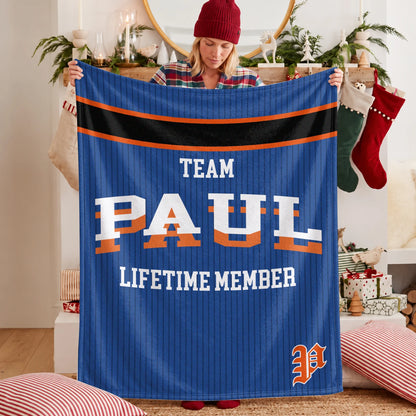 Team Your Name Lifetime Member Basketball Fleece Blanket PAUL 13K1 BK47
