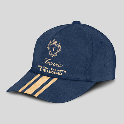 The Man The Myth The Legend Golden Stripes Royal Blue Cap TRAVIS 13K1 C137PF