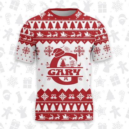 GARY Personalized Christmas T-Shirt Pajama Set - Holiday Gift Outfit 13K1-CR2