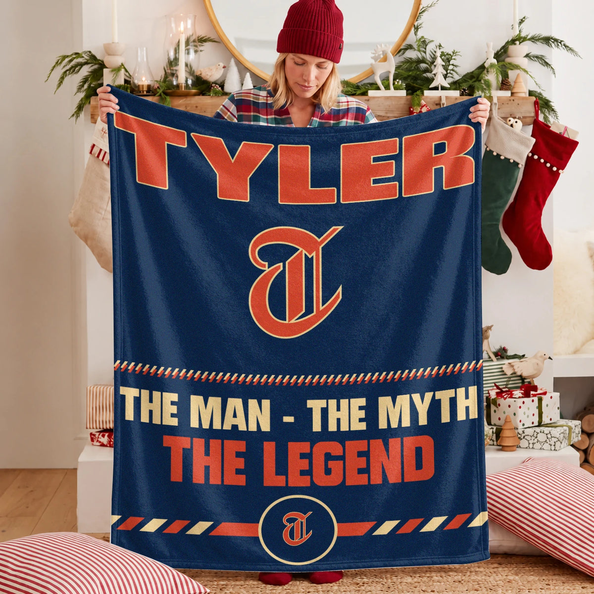 The Man The Myth The Legend Retro Fleece Blanket TYLER 13K1 BK53