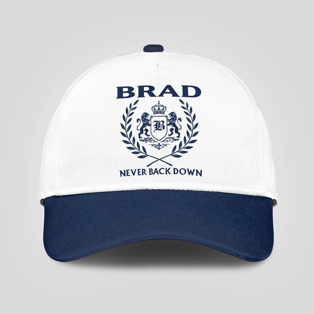 Never Back Down Blue And White Cap BRAD 13K1 C59PF
