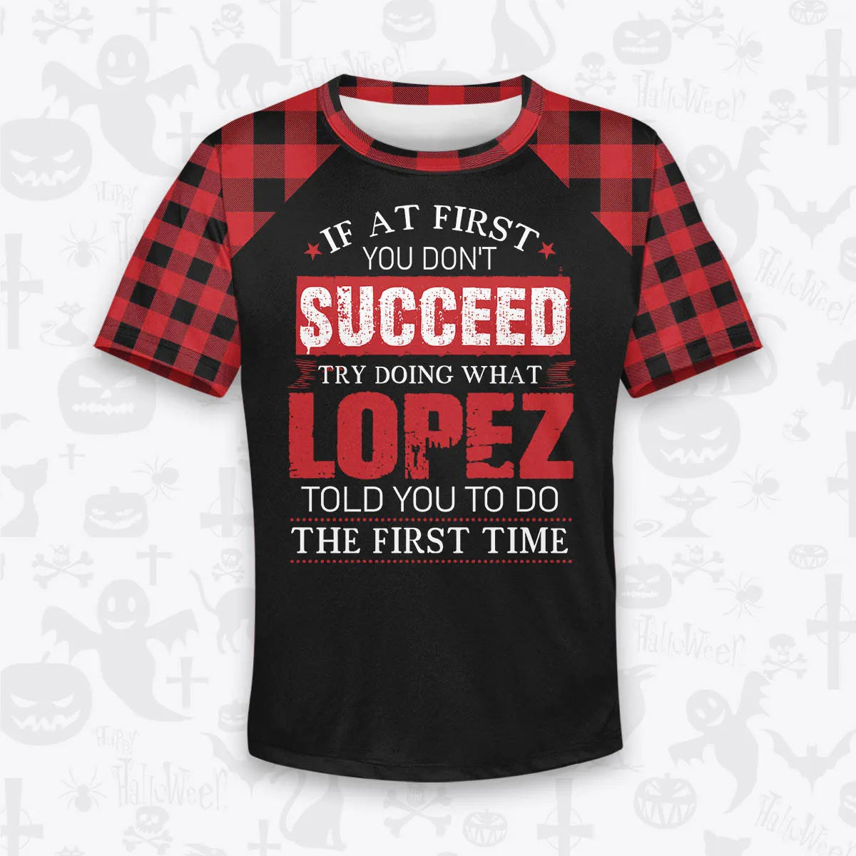LOPEZ Buffalo Plaid Pajamas Set Tshirt & Pants 13K1-EV2