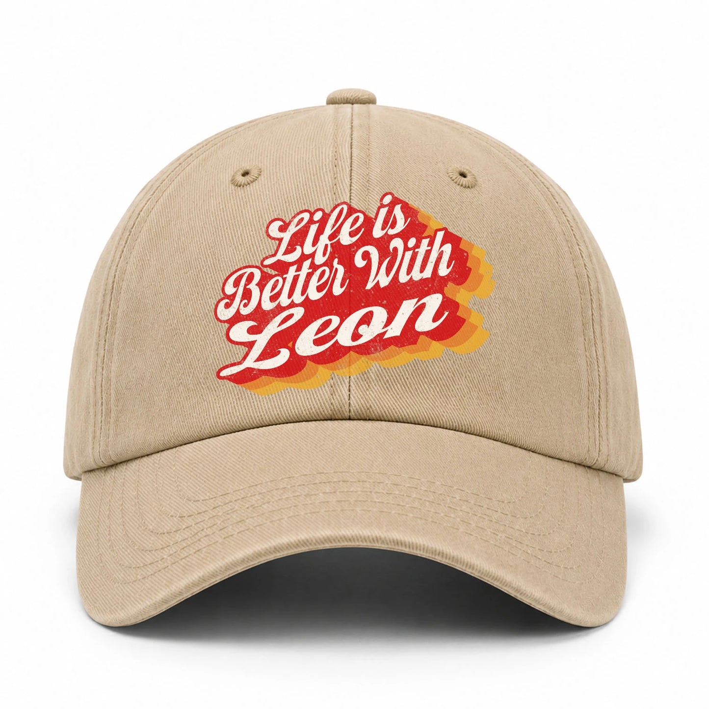 Life Is Better With Your Name Vintage Washed Cap LEON 13K1 C67PF