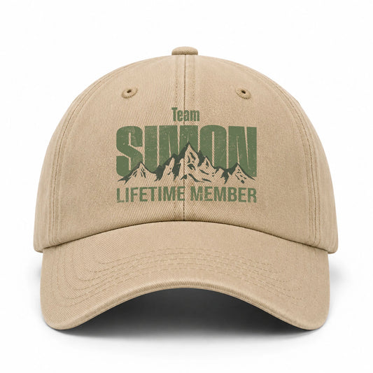 Team Your Name Lifetime Member Mountain Cap SIMON 13K1 C58PF