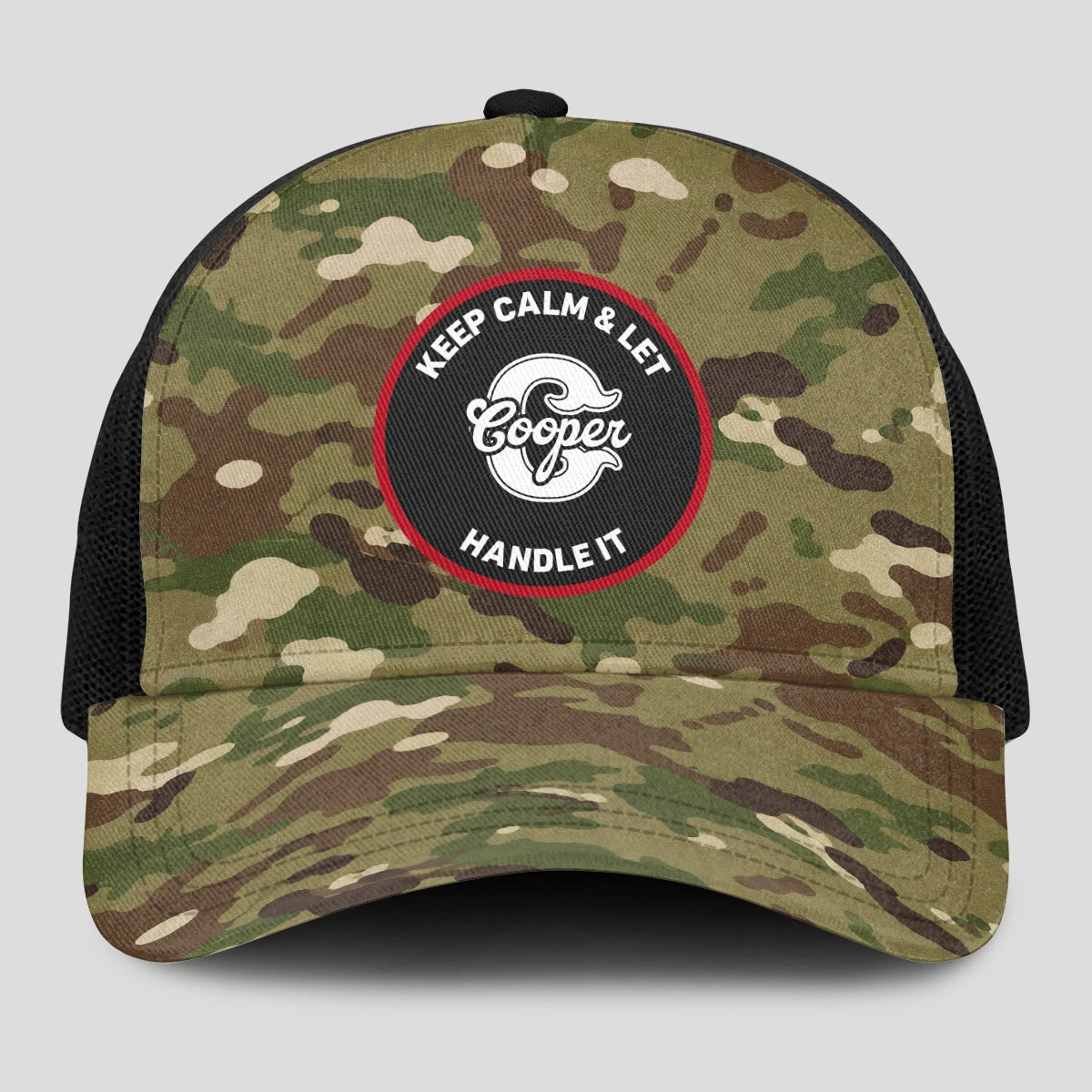 Keep Calm & Let Your Name Handle It Camo Mesh Cap COOPER 13K1 C209PF