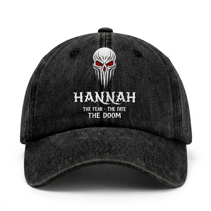 Your Name The Fear The Fate The Doom Skull Washed Cap HANNAH 13K1 C98PF