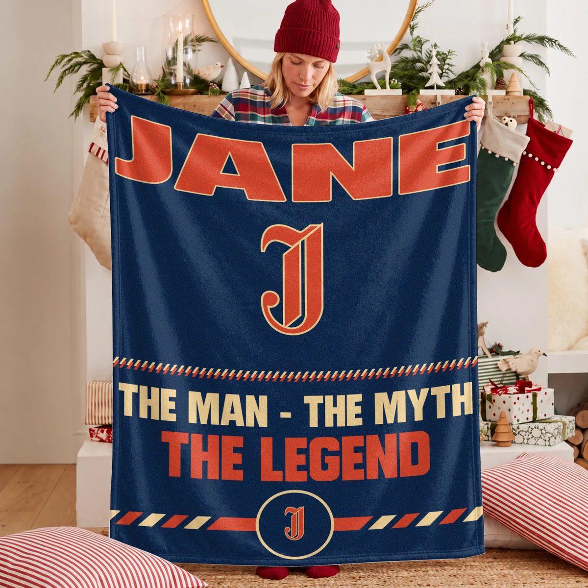 The Man The Myth The Legend Retro Fleece Blanket JANE 13K1 BK53