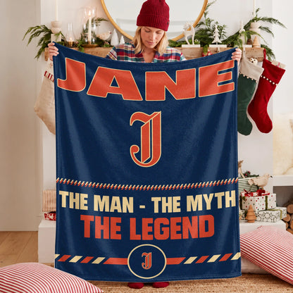 The Man The Myth The Legend Retro Fleece Blanket JANE 13K1 BK53