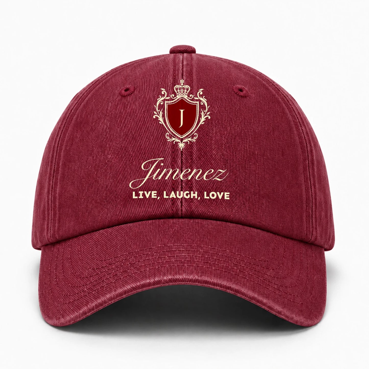 Live Laugh Love Elegant Burgundy Washed Cap JIMENEZ 13K1 C89PF
