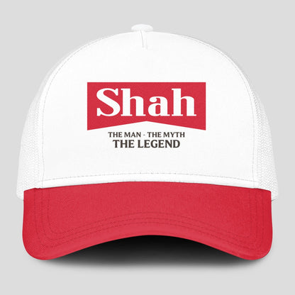 The Man The Myth The Legend Red And White Mesh Cap SHAH 13K1 C197PF