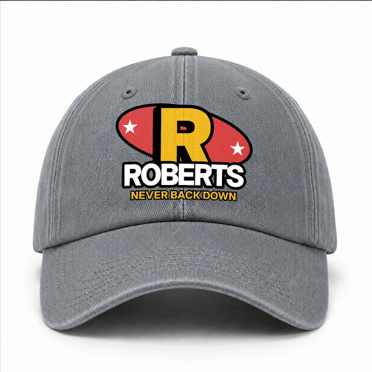 Never Back Down With Your Name And Initial Letter Washed Cap ROBERTS 13K1 C82PF