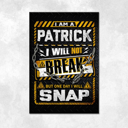 PATRICK Motivational Rug – Black & Yellow Quote Carpet for Living Room 13K1-AR1