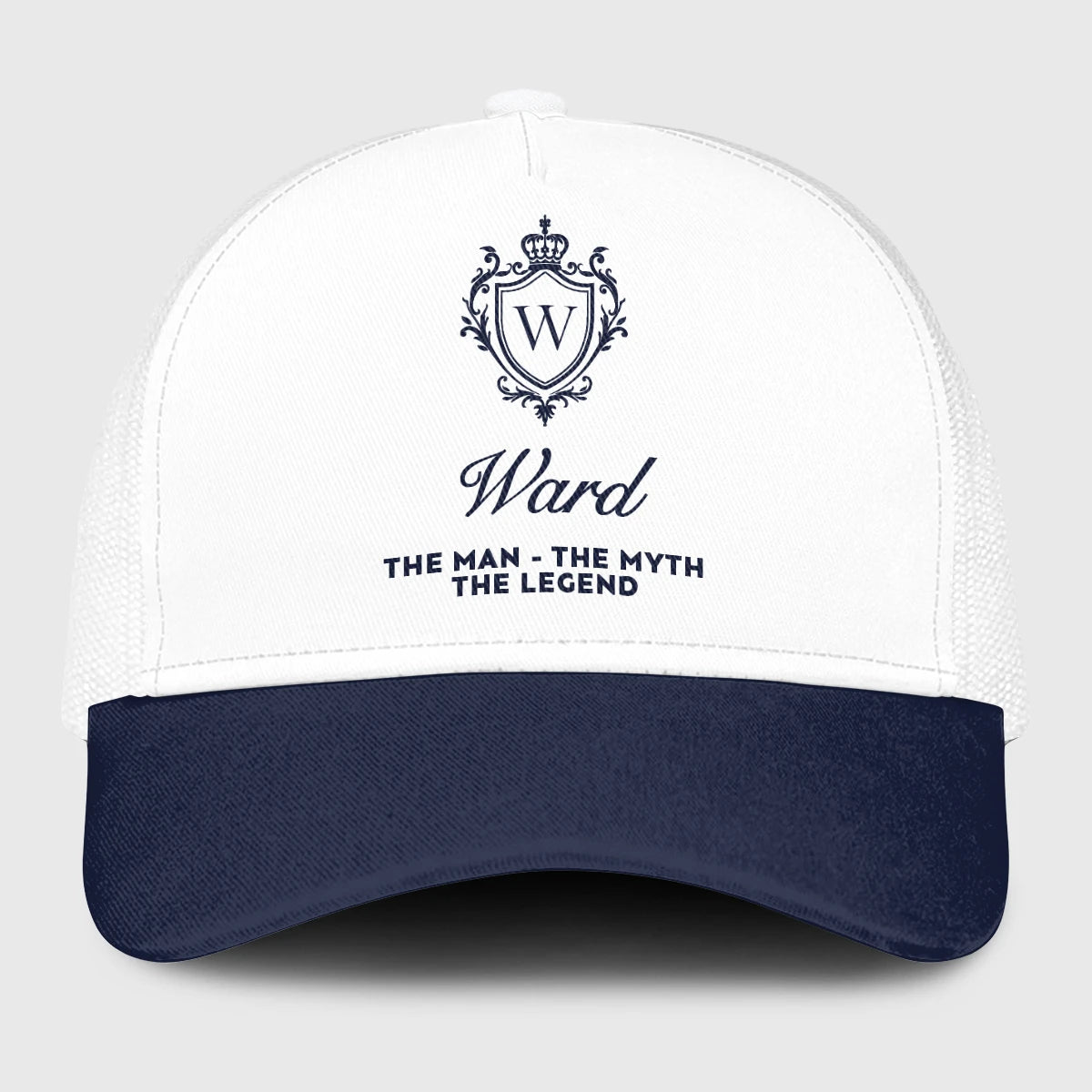 The Man The Myth The Legend Blue And White Baseball Mesh Cap WARD 13K1 C186PF