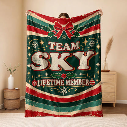 Team Your Name Lifetime Member Christmas Fleece Blanket SKY 13K1 BK52
