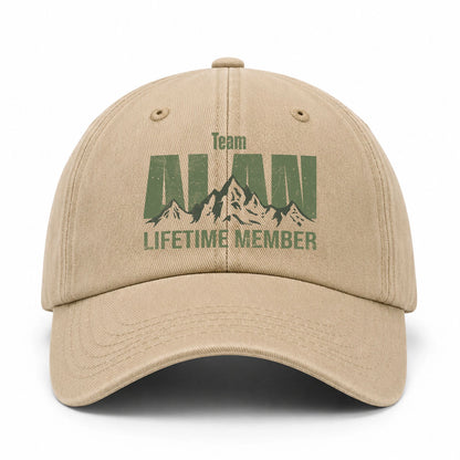 Team Your Name Lifetime Member Mountain Cap ALAN 13K1 C58PF