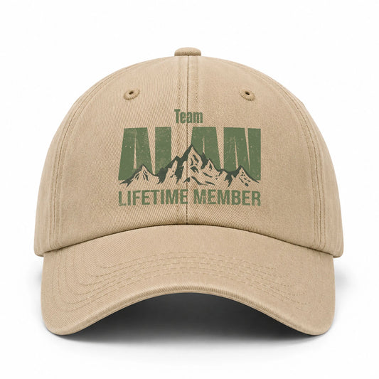 Team Your Name Lifetime Member Mountain Cap ALAN 13K1 C58PF