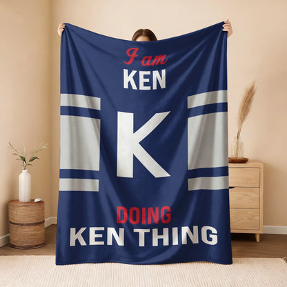 I'm Name Doing Name Things Navy Fleece Blanket KEN 13K1 BK51