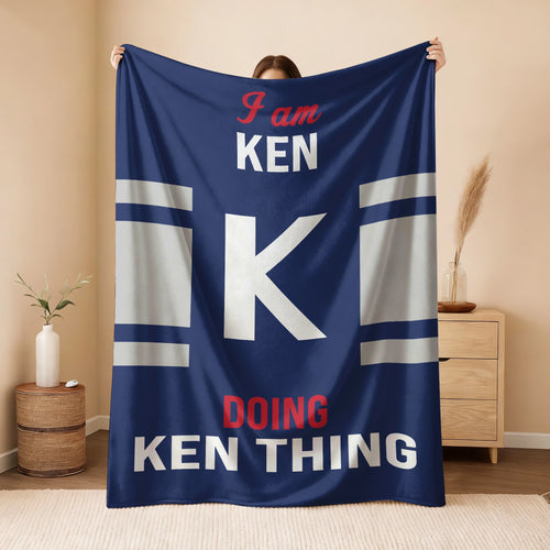 I'm Name Doing Name Things Navy Fleece Blanket KEN 13K1 BK51