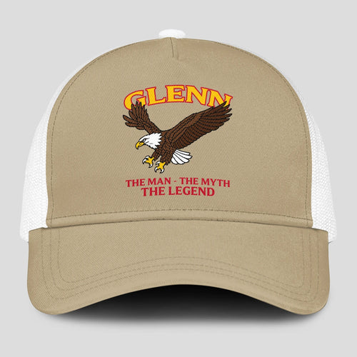 The Man The Myth The Legend Eagle Khaki Mesh Cap GLENN 13K1 C210PF