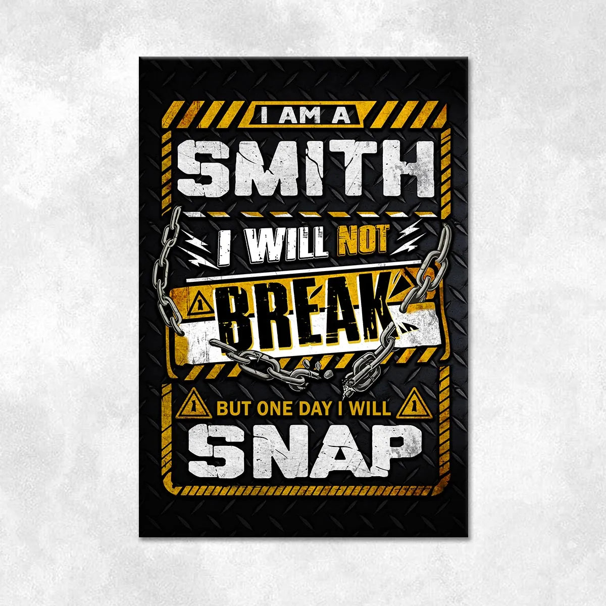SMITH Motivational Rug – Black & Yellow Quote Carpet for Living Room 13K1-AR1