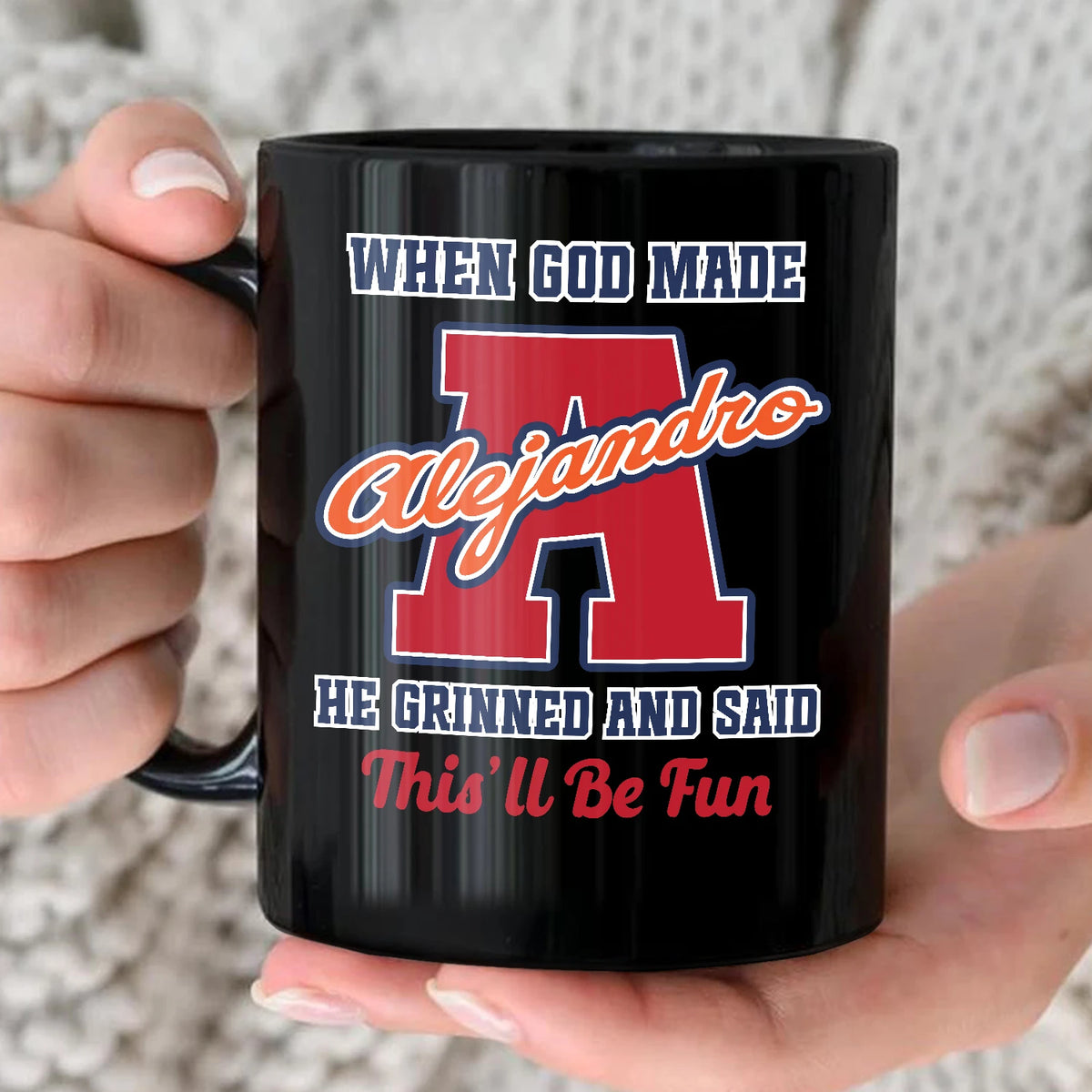 When God Made Your Name Personalized Baseball Mug ALEJANDRO 13K1 MG07