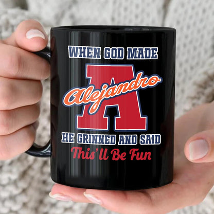 When God Made Your Name Personalized Baseball Mug ALEJANDRO 13K1 MG07