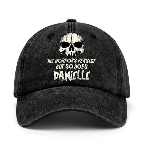 The Horrors Persist But So Does Your Name Cool Skull Washed Cap DANIELLE 13K1 C134PF