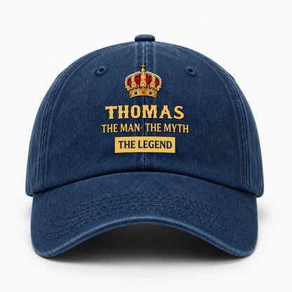 The Man The Myth The Legend King Crown Washed Cap THOMAS 13K1 C146PF