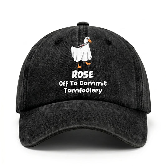Off To Commit Tomfoolery Funny Goose Washed Cap ROSE 13K1 C131PF