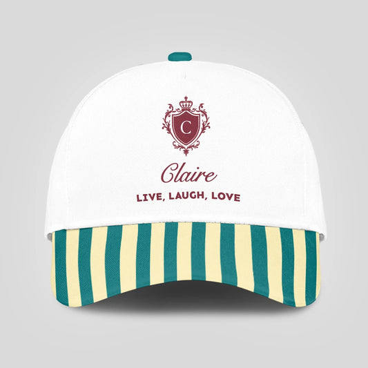 Live Laugh Love Green And Yellow Royal Cap CLAIRE 13K1 C122PF