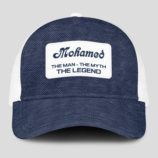 The Man The Myth The Legend Blue Denim Mesh Cap MOHAMED 13K1 C194PF